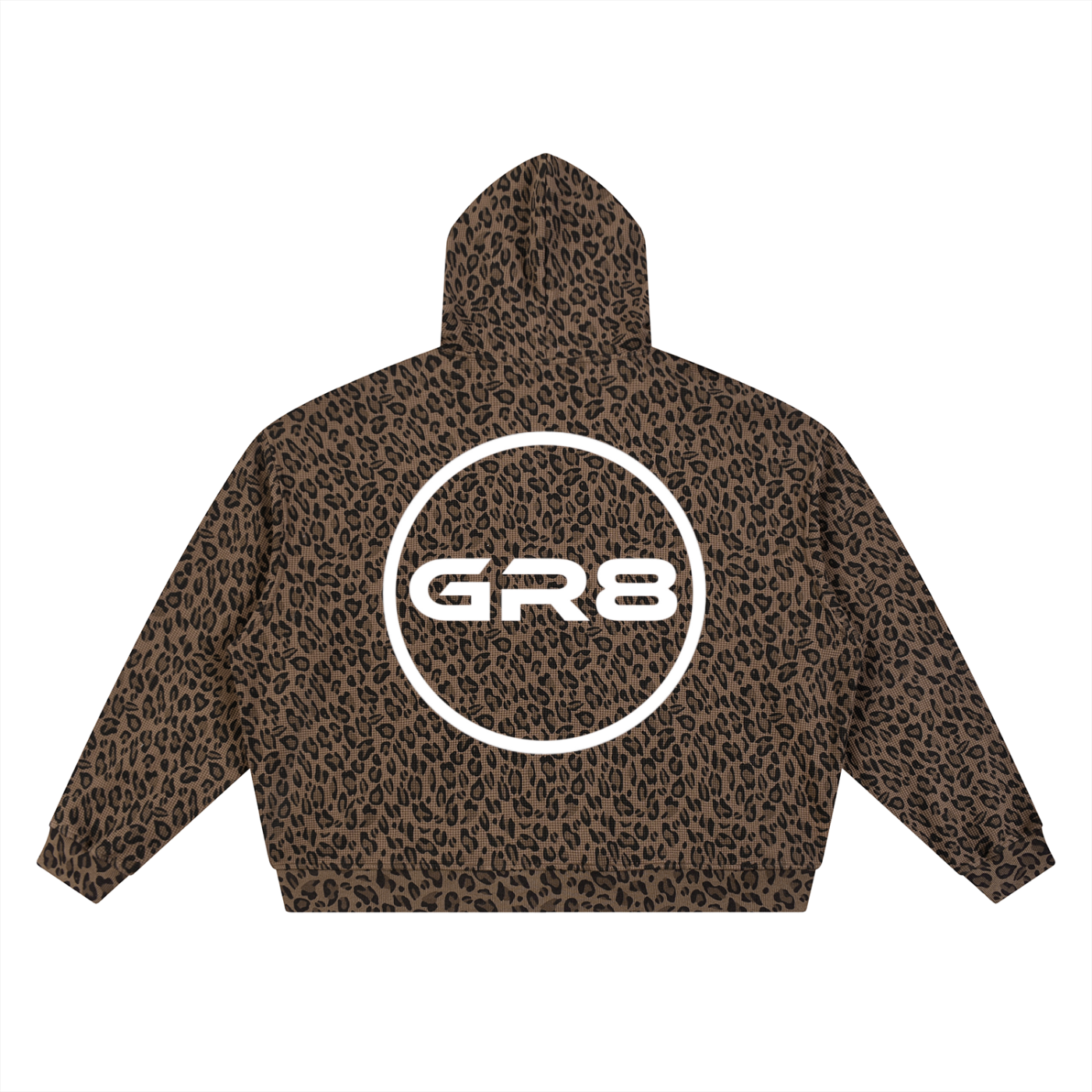 GR8 Unisex Leopard Print Waffle Full Zip Hoodie