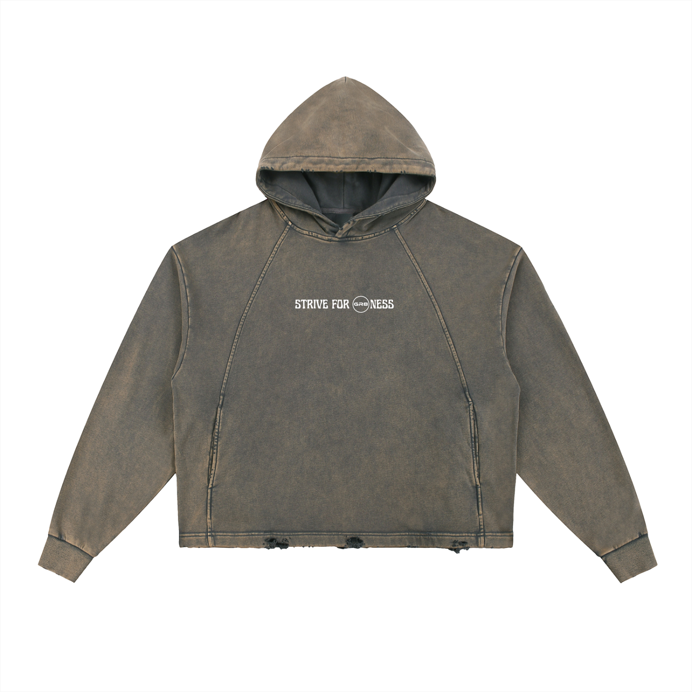 GR8 Unisex Vintage Washed Frayed-Hem Hoodie