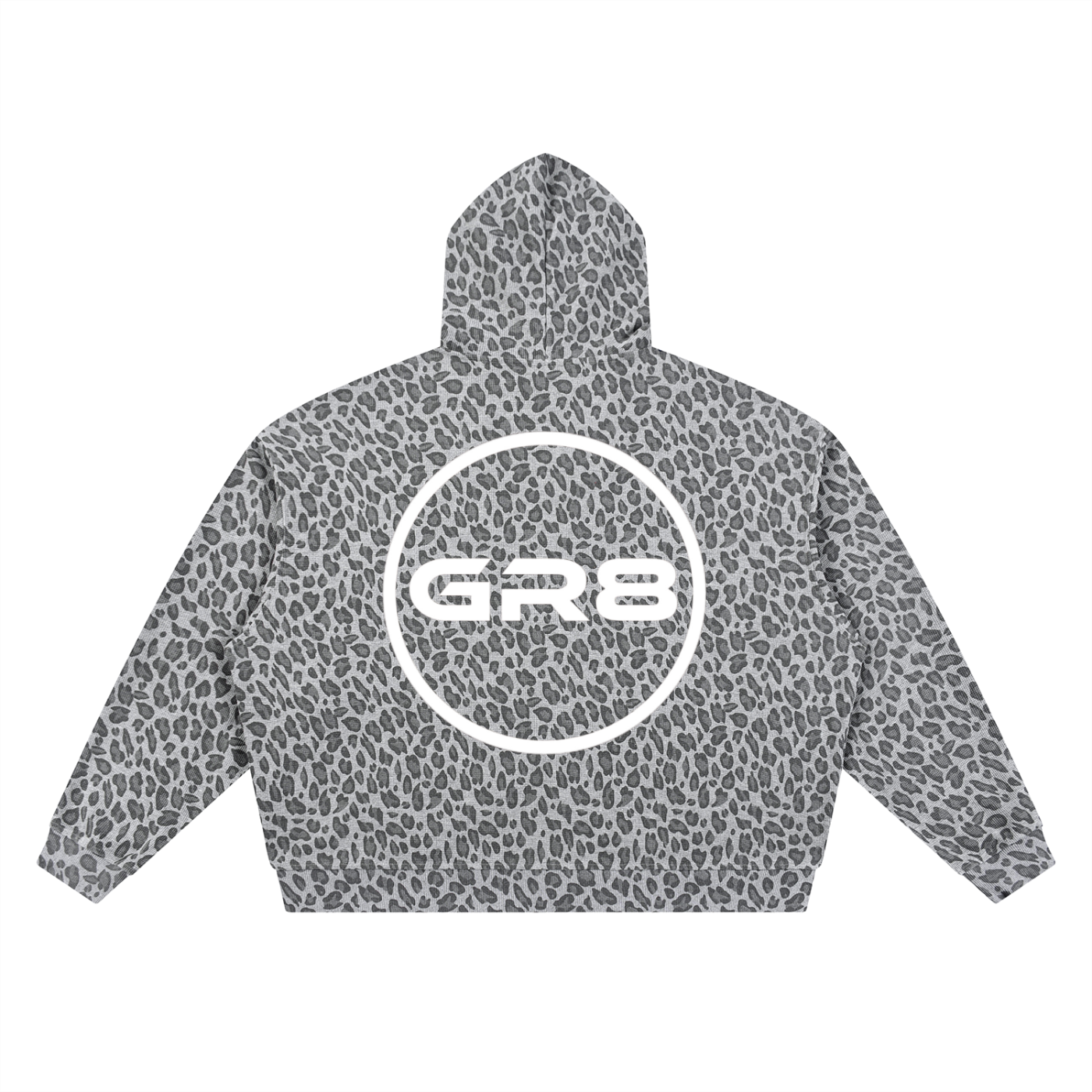 GR8 Unisex Leopard Print Waffle Full Zip Hoodie