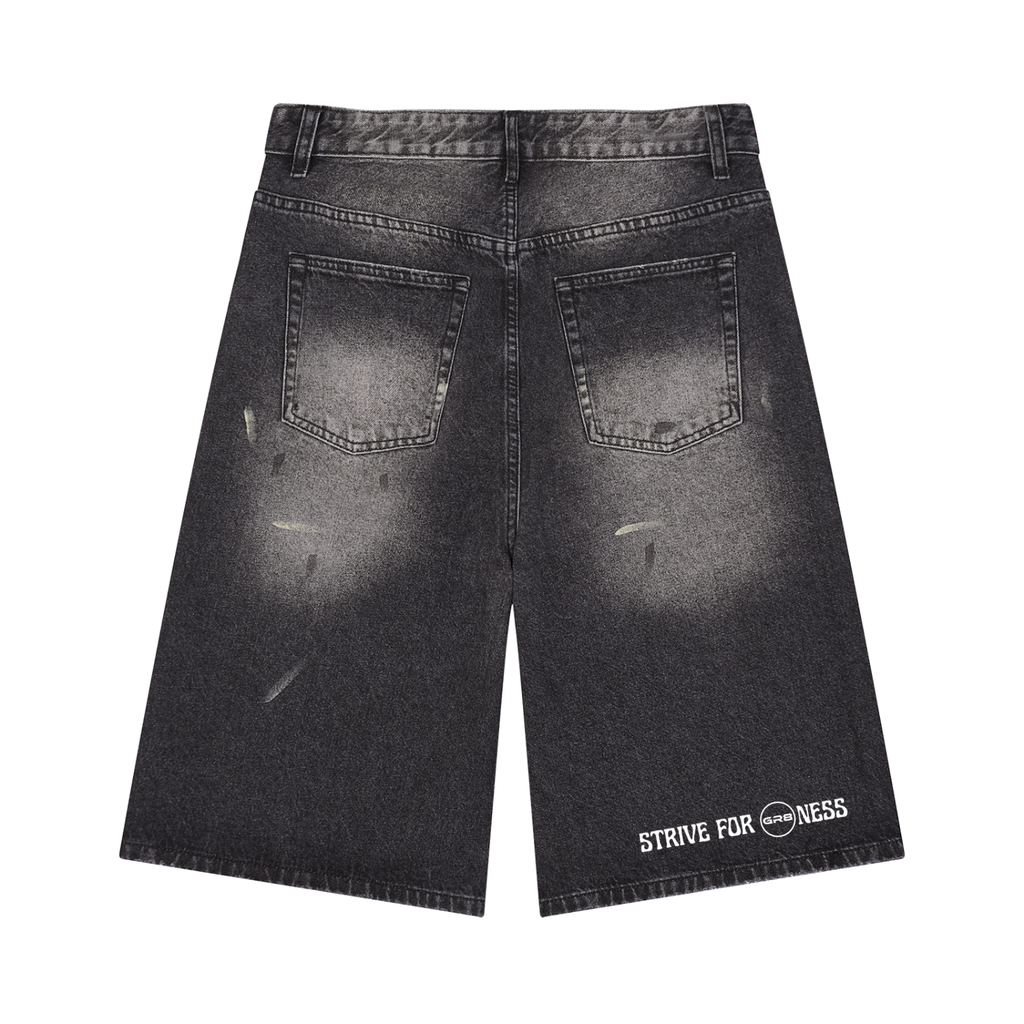 GR8 Men’s Vintage Wash Wide Leg Denim Shorts