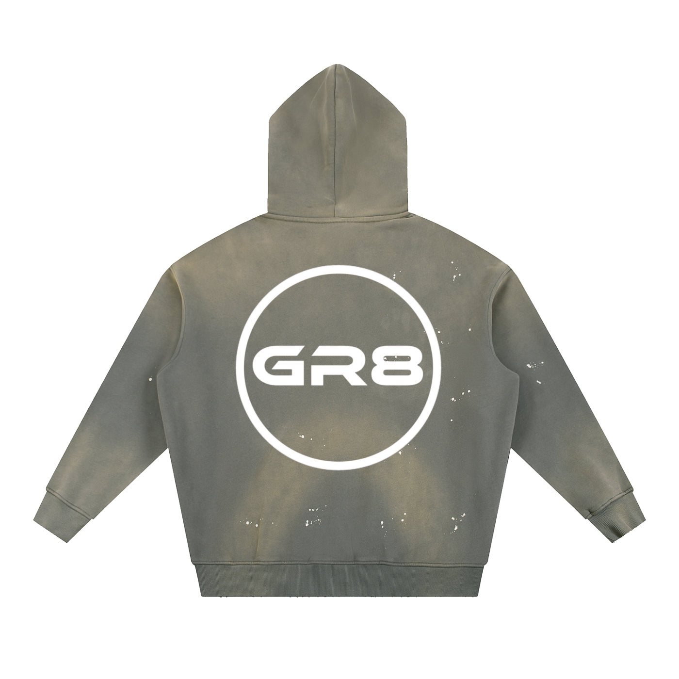 GR8 Unisex Vintage Washed Frayed Fleece Hoodie