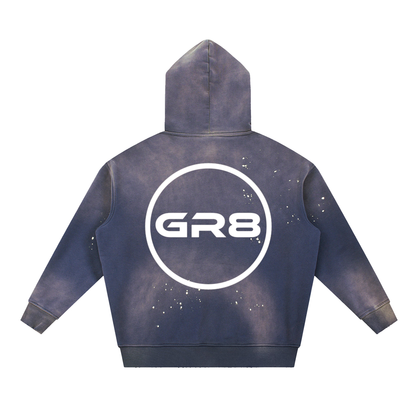 GR8 Unisex Vintage Washed Frayed Fleece Hoodie