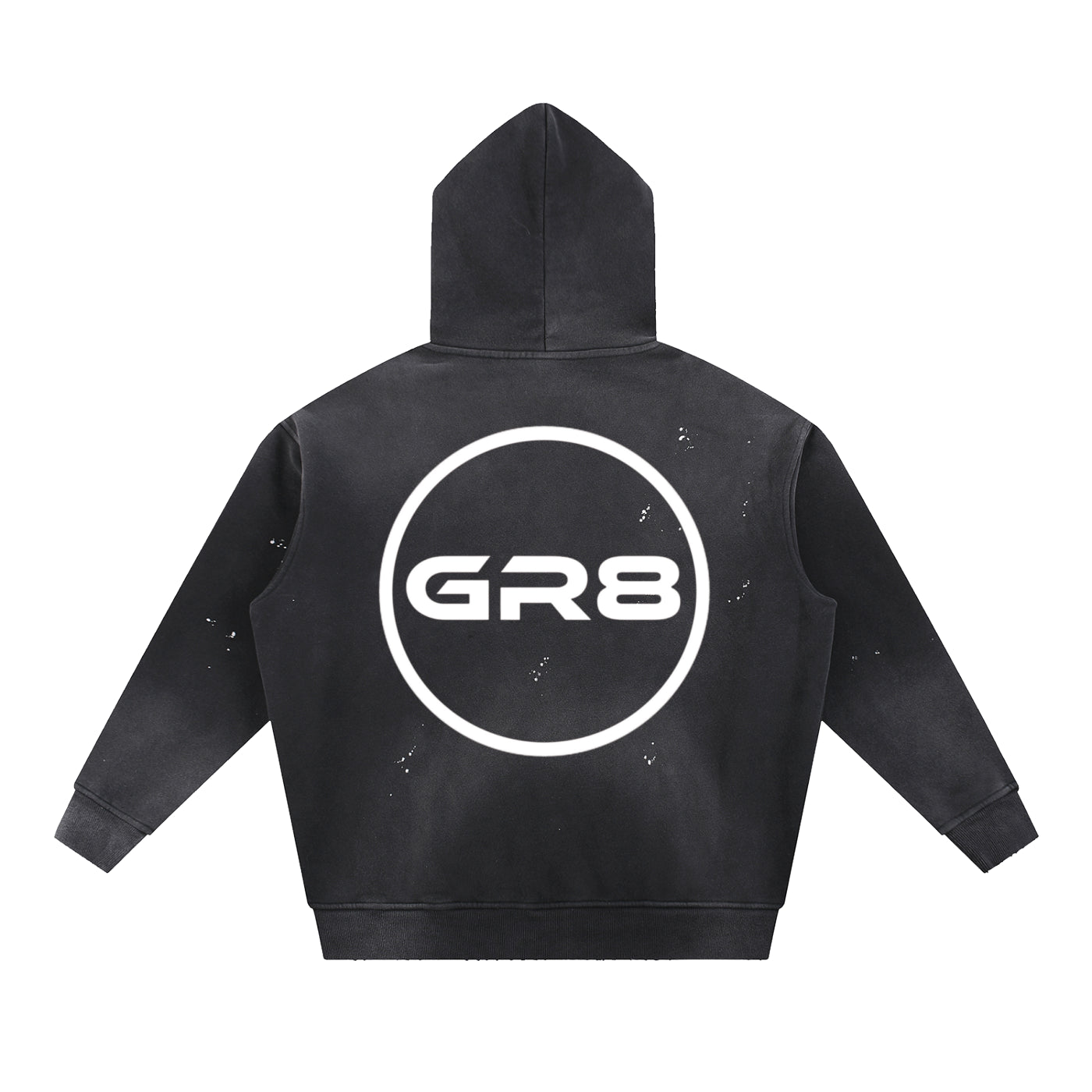 GR8 Unisex Vintage Washed Frayed Fleece Hoodie