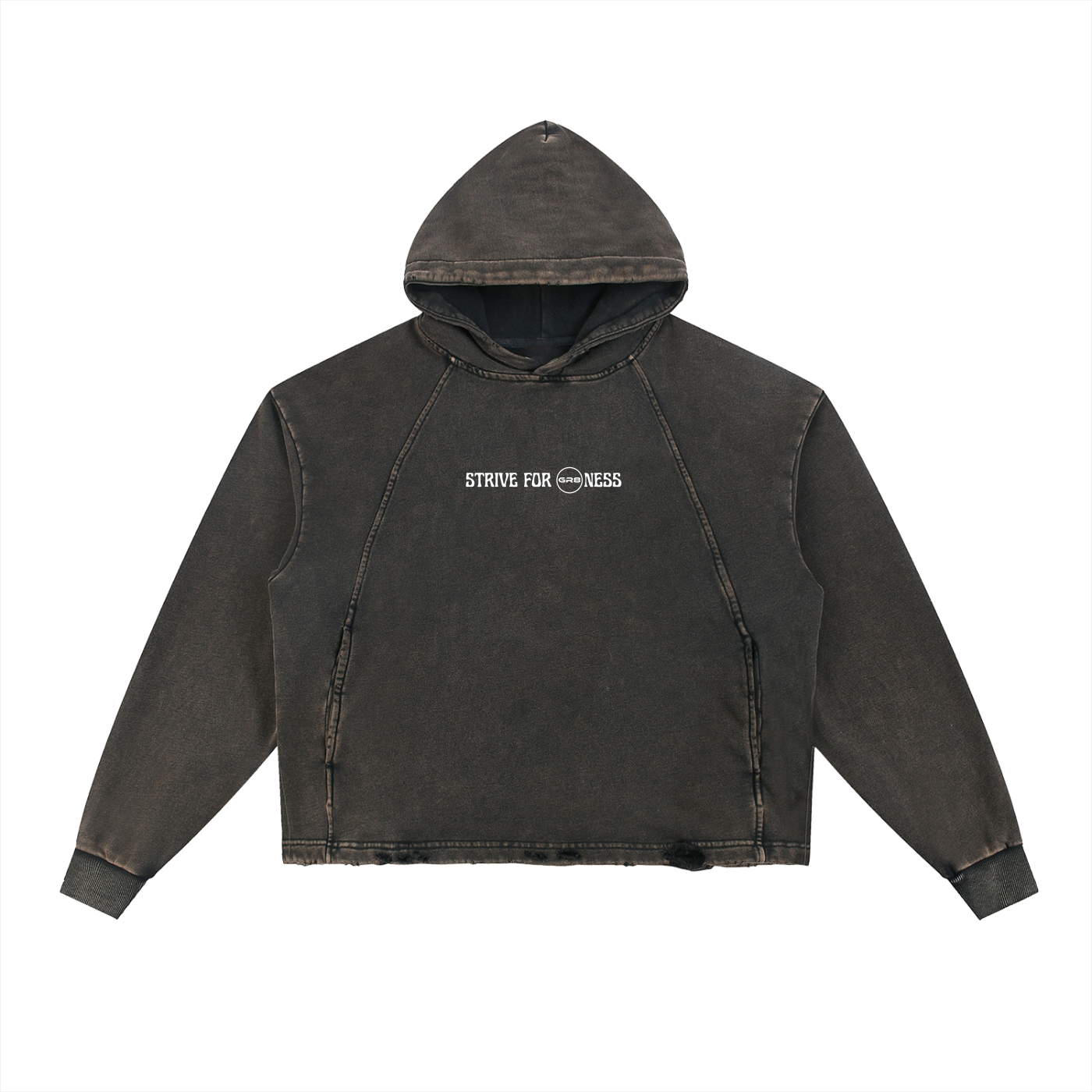 GR8 Unisex Vintage Washed Frayed-Hem Hoodie