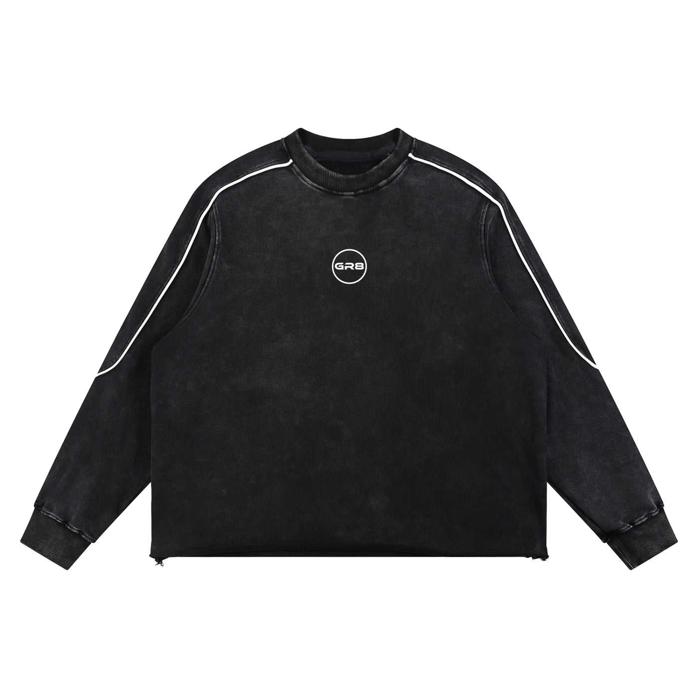 GR8 Mineral Wash Piping Raw Hem Sweatshirt