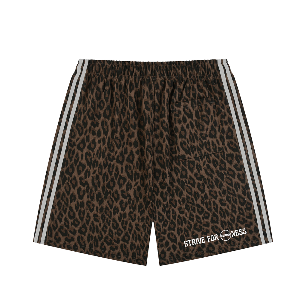 GR8 Unisex Heavyweight Leopard Drawstring Shorts