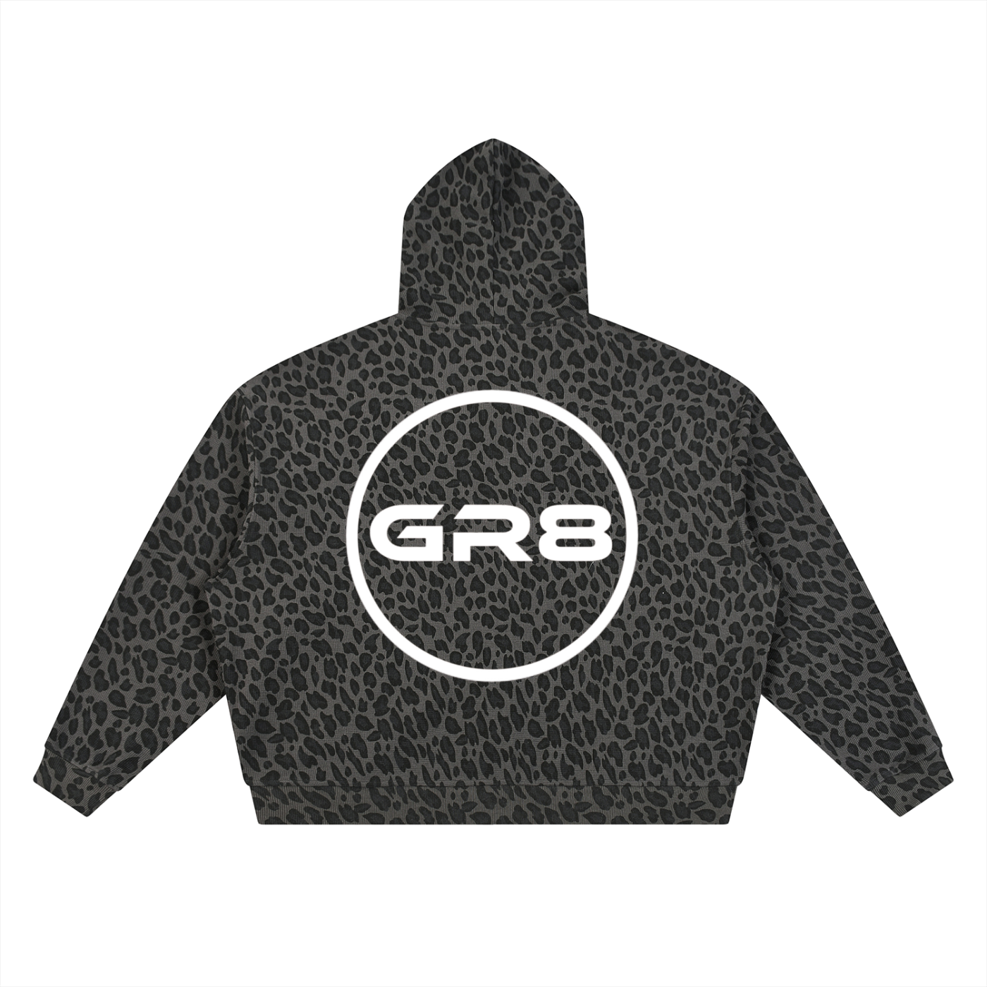 GR8 Unisex Leopard Print Waffle Full Zip Hoodie