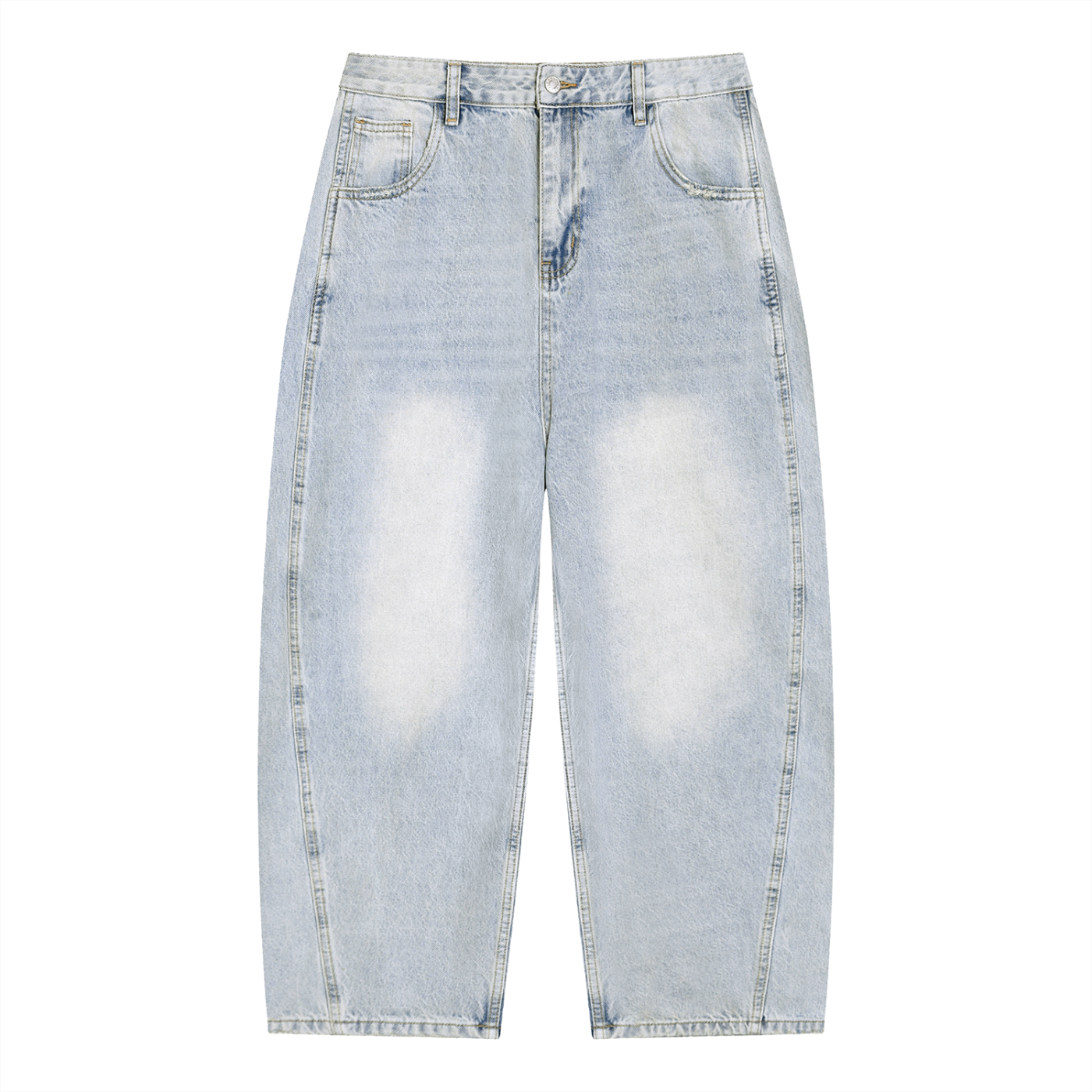 GR8 Men's Vintage Wash Sunfade Barrel Leg Jeans