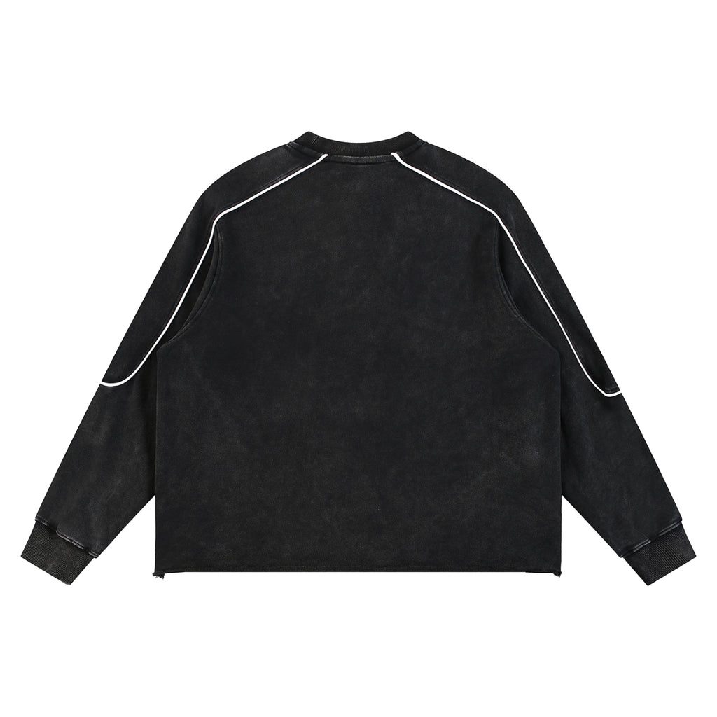 GR8 Mineral Wash Piping Raw Hem Sweatshirt