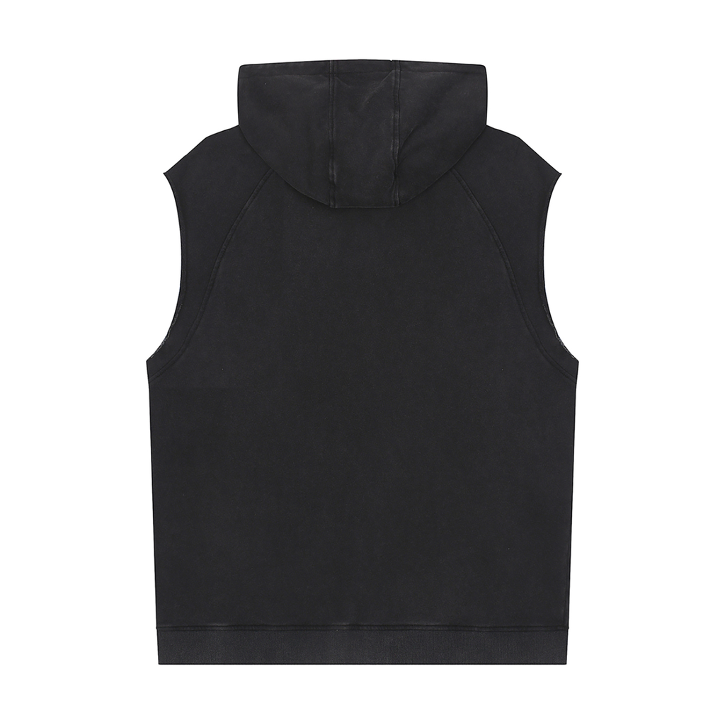 GR8 Mens Snow Washed Sleeveless Hoodie