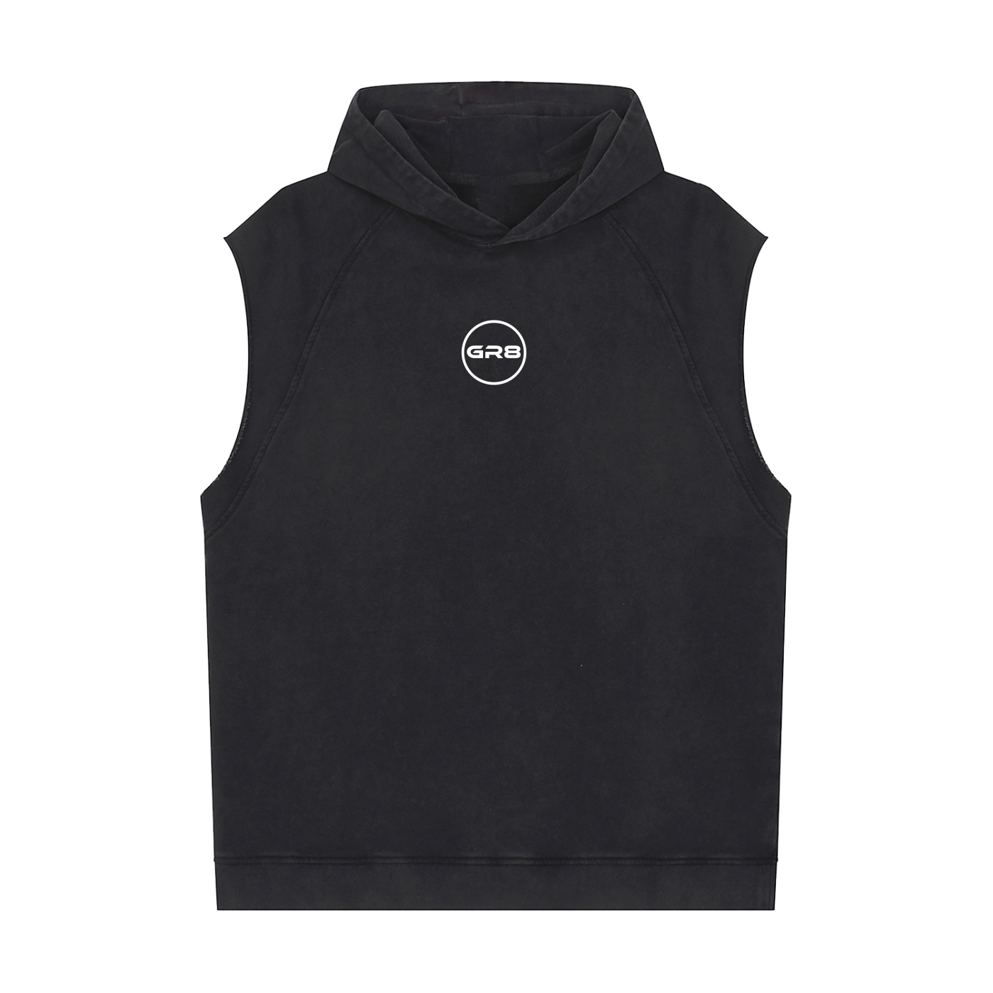 GR8 Mens Snow Washed Sleeveless Hoodie